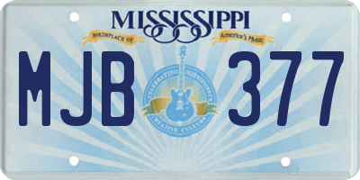 MS license plate MJB377