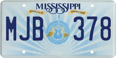 MS license plate MJB378