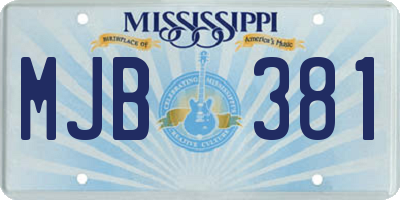 MS license plate MJB381