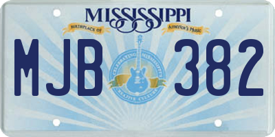 MS license plate MJB382