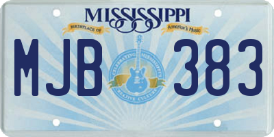 MS license plate MJB383