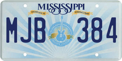 MS license plate MJB384