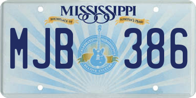 MS license plate MJB386