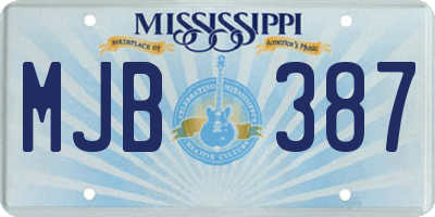 MS license plate MJB387