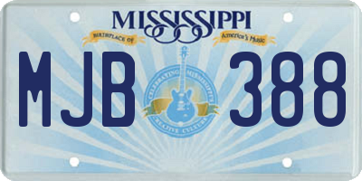 MS license plate MJB388