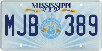 MS license plate MJB389