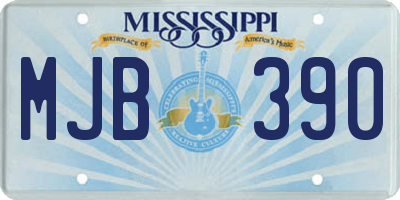 MS license plate MJB390