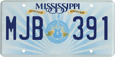 MS license plate MJB391