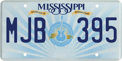 MS license plate MJB395