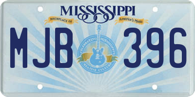 MS license plate MJB396