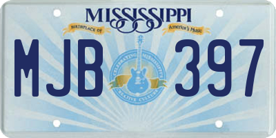 MS license plate MJB397
