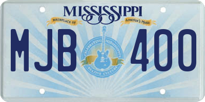 MS license plate MJB400
