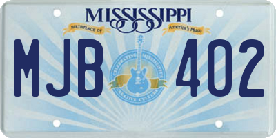 MS license plate MJB402