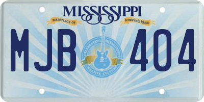 MS license plate MJB404