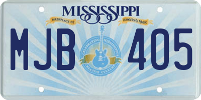 MS license plate MJB405