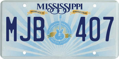 MS license plate MJB407