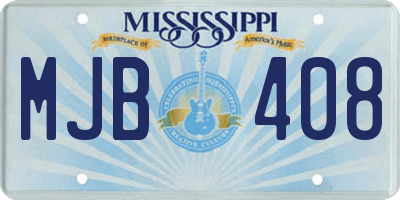 MS license plate MJB408