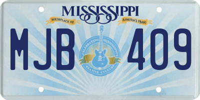 MS license plate MJB409