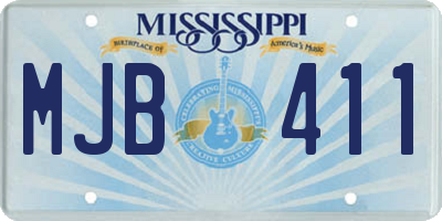 MS license plate MJB411