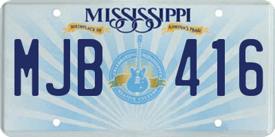 MS license plate MJB416