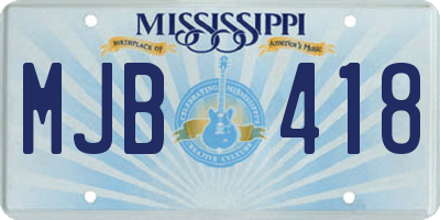 MS license plate MJB418