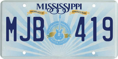 MS license plate MJB419