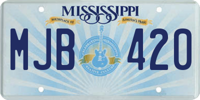 MS license plate MJB420