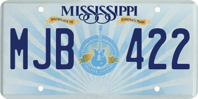 MS license plate MJB422