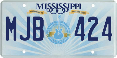 MS license plate MJB424