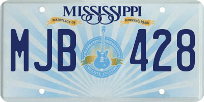 MS license plate MJB428