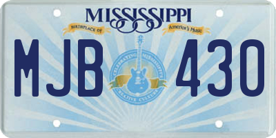 MS license plate MJB430