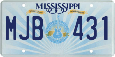 MS license plate MJB431