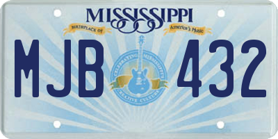 MS license plate MJB432