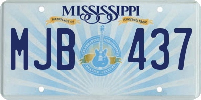 MS license plate MJB437
