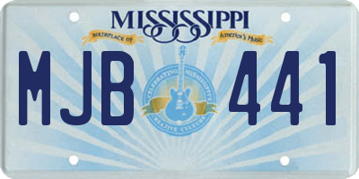 MS license plate MJB441
