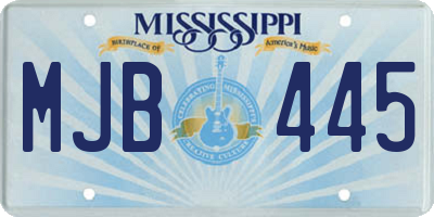 MS license plate MJB445