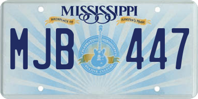 MS license plate MJB447