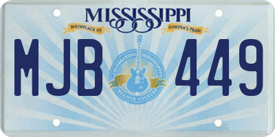 MS license plate MJB449