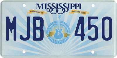 MS license plate MJB450