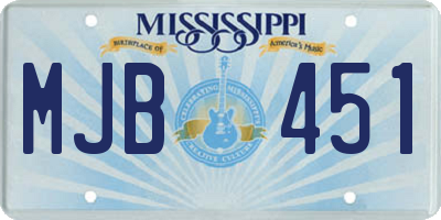 MS license plate MJB451