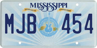 MS license plate MJB454