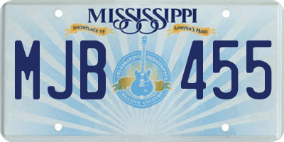 MS license plate MJB455