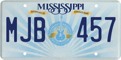 MS license plate MJB457