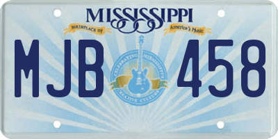 MS license plate MJB458