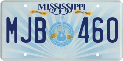 MS license plate MJB460