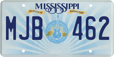 MS license plate MJB462