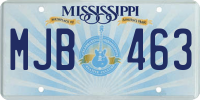 MS license plate MJB463