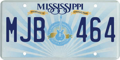 MS license plate MJB464