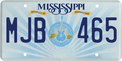 MS license plate MJB465