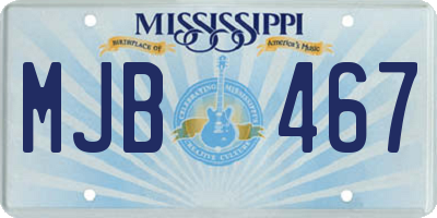 MS license plate MJB467